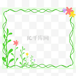 线条绿色植物图片_绿色植物边框