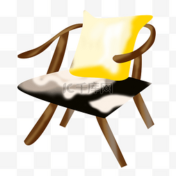 卡通木质椅子图片_舒适的木质椅子插画