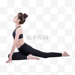 瑜伽运动人物图片_美女瑜伽锻炼 伸展动作