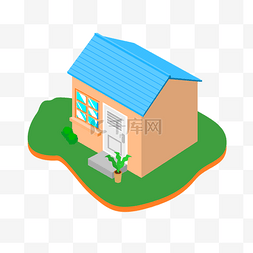 纯色清新背景图片_矢量手绘房子