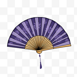 折扇折扇图片_紫色古风扇子