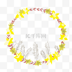 植物花环装饰插画