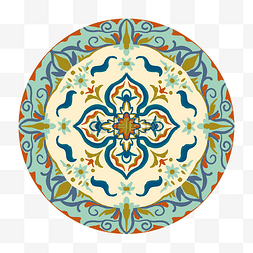 古典花纹圆形地毯