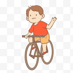 卡通男孩自行车图片_骑自行车男孩