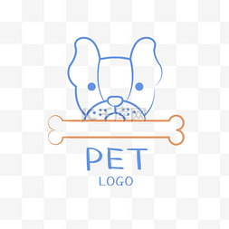 宠物狗logo图片_蓝色线条狗狗LOGO