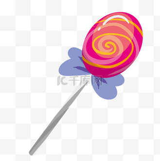 卡通粉色棒棒糖图片素材_卡通粉色糖果插画