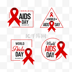 艾滋病日图片_几何world aids day宣传徽章