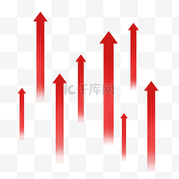 向上红色箭头图片_红色上冲多个箭头