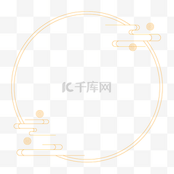 新圆形边框图片_中式金色简约圆环边框