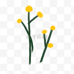 黄色卡通插画图片_黄色植物花朵元素