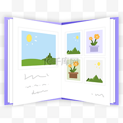 推图网照片图片_紫色立体相册