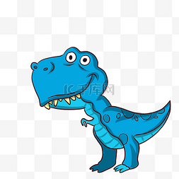 蓝色的霸王恐龙插画