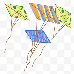 棕色漂浮图片_四个漂浮的风筝插图