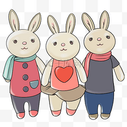 快乐的小小孩图片_六一儿童节可爱的兔子玩偶