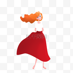 红裙子的美女