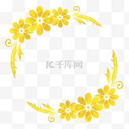 中式花框图片_烫金花朵花纹边框