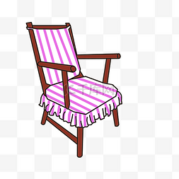 红色条纹躺椅插画