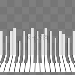 创意钢琴键图片_折纸风格创意立体钢琴键