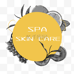 spa砭石图片_美容护肤手绘spa水果素材
