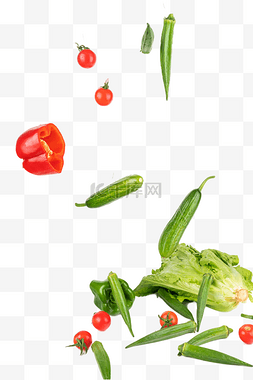 绿色蔬菜秋葵图片_飞起来的绿色蔬菜