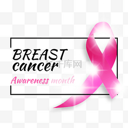 breast cancer粉红丝带和黑色长方形