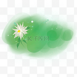 水粉花卉绿色文本框