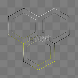 六棱形图片_六棱形点线线条
