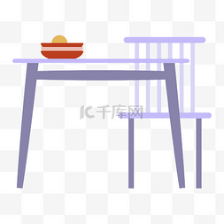 紫色立体餐桌