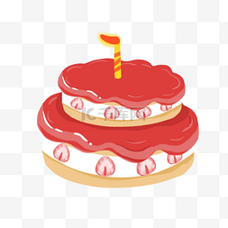 手绘蛋糕甜品图片_卡通草莓蛋糕手绘素材