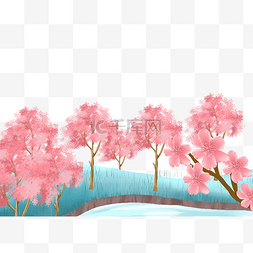桃花林粉色桃花桃树