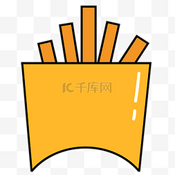 浅色系扁平电商图标icon通用薯条