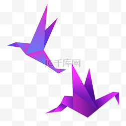 紫色的千纸鹤