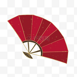 红色传统古典扇子