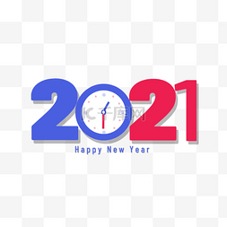 挂钟图片18点图片_2021新年时钟蓝红色圆钟