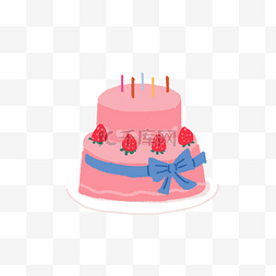 粉色双层生日蛋糕