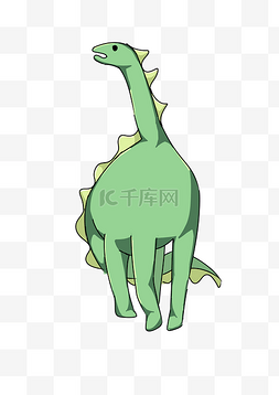 绿色的白垩纪恐龙插画