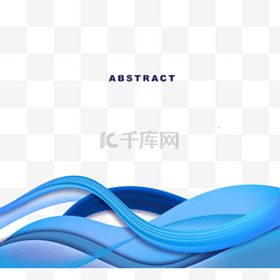 蓝色波纹海报图片_蓝色抽象曲线业务边框