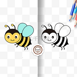 黑白铅笔剪贴画图片_honeybee clipart black and white 可爱小蜜