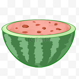 半个水果西瓜插画