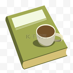 绿色书本和咖啡