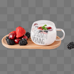 草莓黑莓车厘子酸奶奶昔营养搭配
