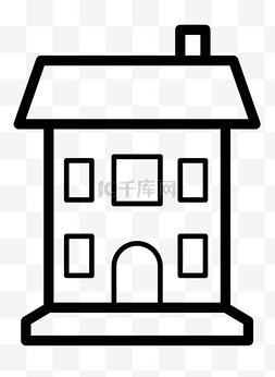 黑色线描房子图标