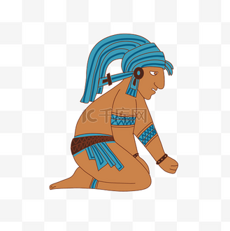 跪地上的玛雅人