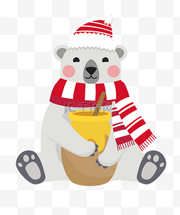 卡通北极熊动物图片_冬天的可爱小动物