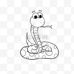 snake clipart black and white 可爱小蛇线