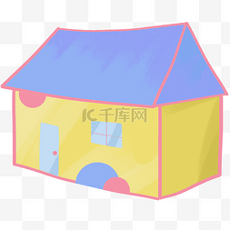 黄蓝色简易房屋插图