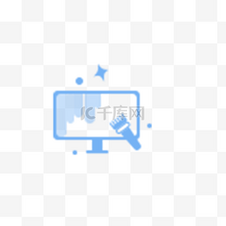 电脑网页应用图片_蓝色的电脑图标免抠图