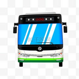 可爱公交车图片_矢量手绘扁平卡通公交车