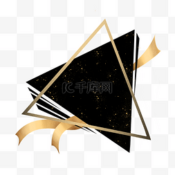 黑金三角形文本框