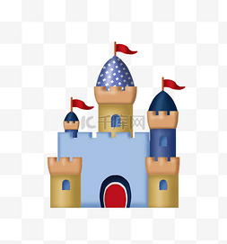 迪士尼城堡建筑插画